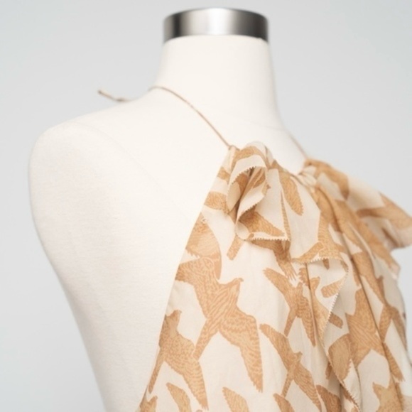 Tibi | 100% Silk Sleeveless Halter Bird Print Top, Size 6 ☀️⛱️ - Picture 5 of 10